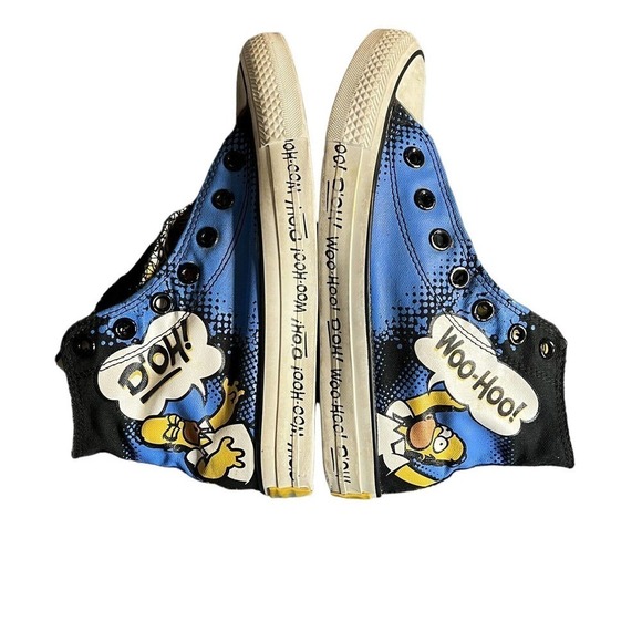 SIMPSONS CONVERSE HOMER " DOH" "WOO HOO HI TOPS MENS SIZE 4 WOMENS 6 - Picture 2 of 5
